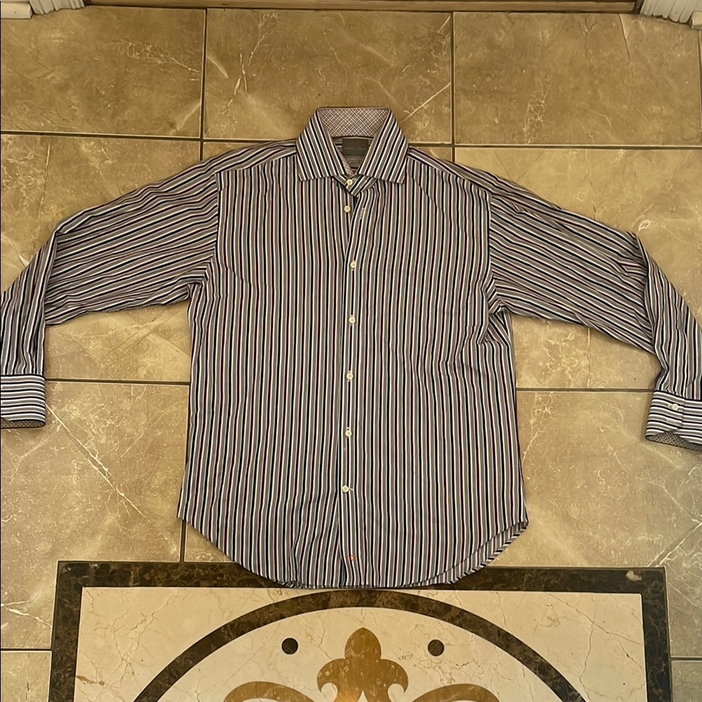 Striped button down Thomas Dean dress shirt